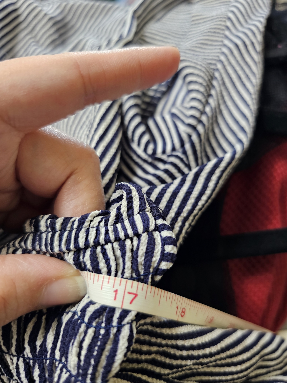Monteau Navy & White Striped Peplum Blouse - Picture 8 of 8